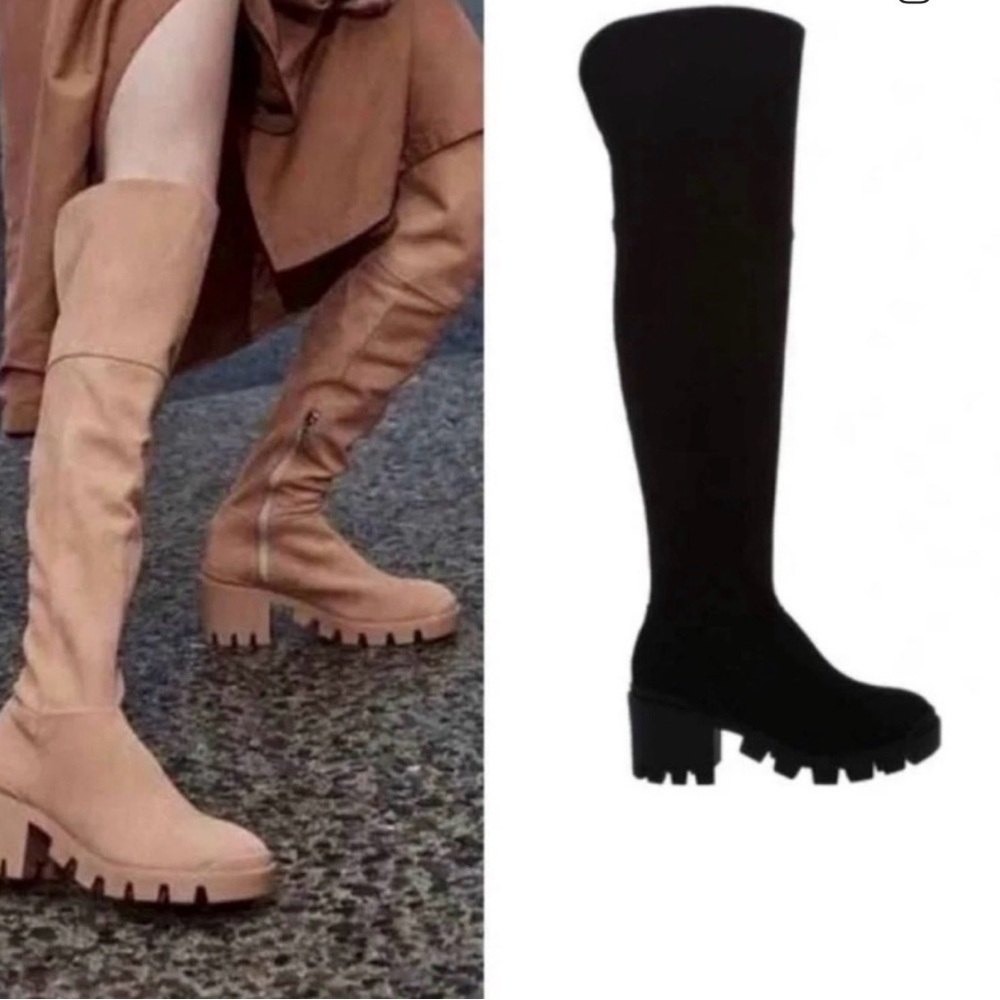 Schutz Violeta Over the Knee Boots black suede size 8